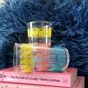 Vintage Federal Glass Pastel Rainbow Glasses